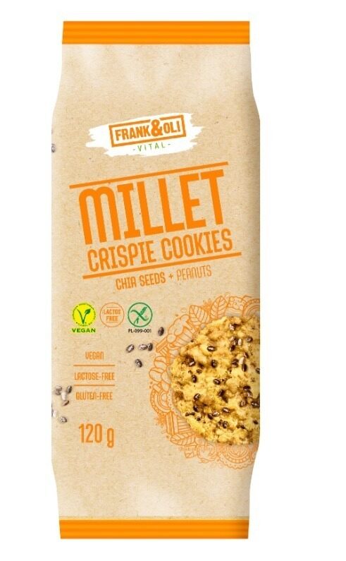 Vegānu prosas cepumi FRANK&OLI, ar čia sēklām un zemesriekstiem, 120g